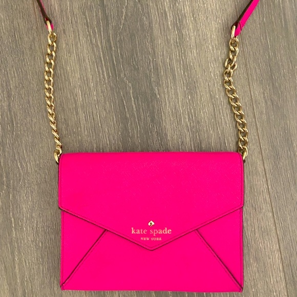 kate spade Handbags - kate spade Hot Pink Envelope Crossbody with Gold Chain